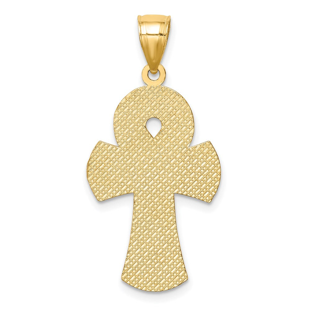 14K Bicolor-Gold Anch-Kreuz-Anhänger