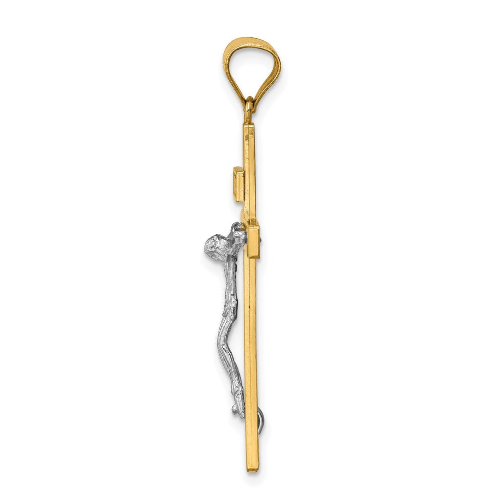 14K Bicolor-Gold INRI Kruzifix-Anhänger