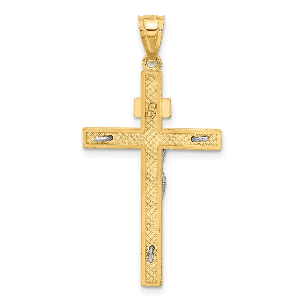 14K Bicolor-Gold INRI Kruzifix-Anhänger