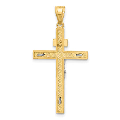 14K Bicolor-Gold INRI Kruzifix-Anhänger