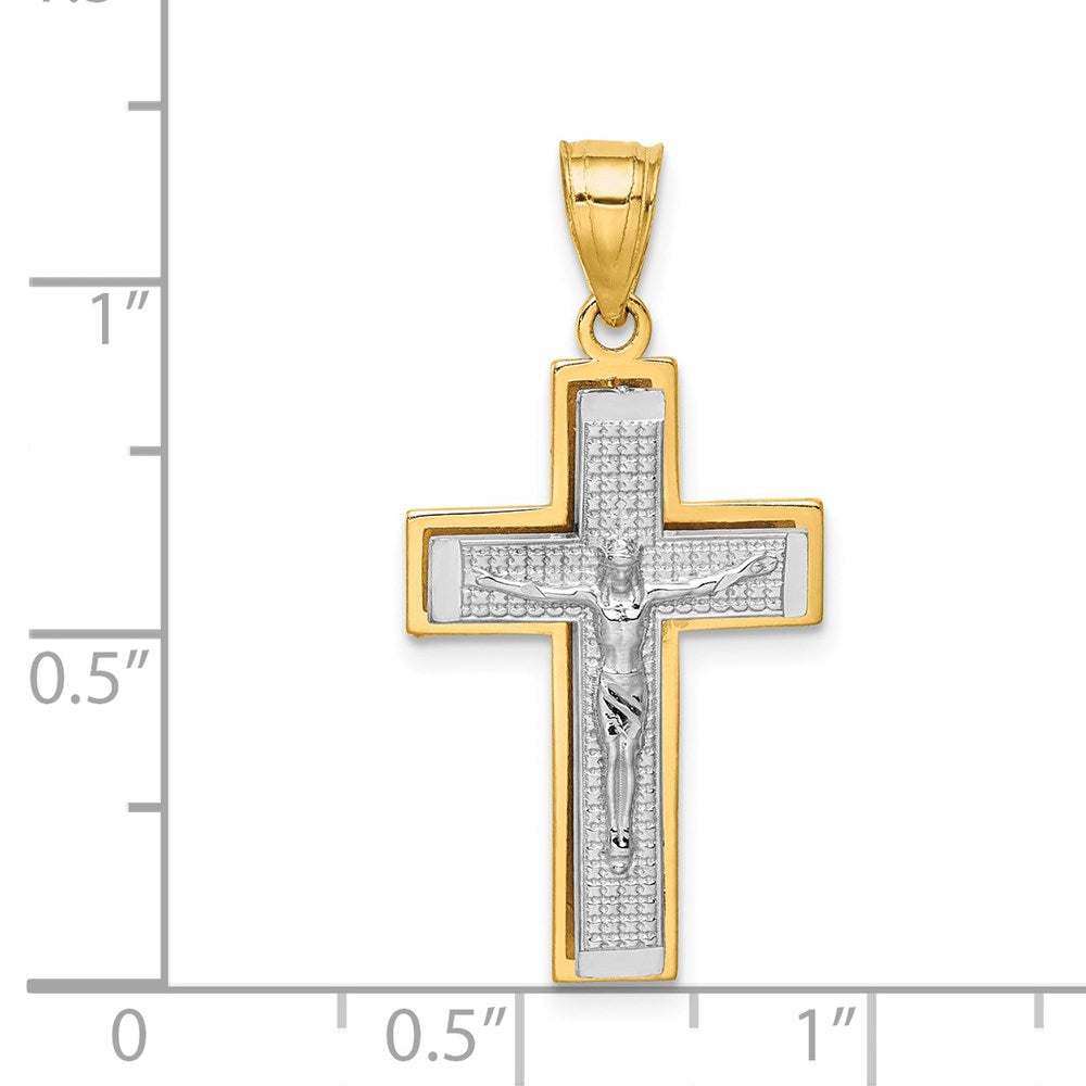 14K Bicolor Gold Kruzifix-Anhänger