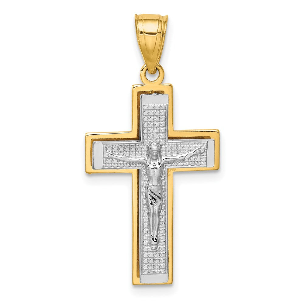 14K Bicolor Gold Kruzifix-Anhänger