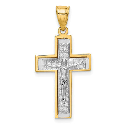 14K Bicolor Gold Kruzifix-Anhänger