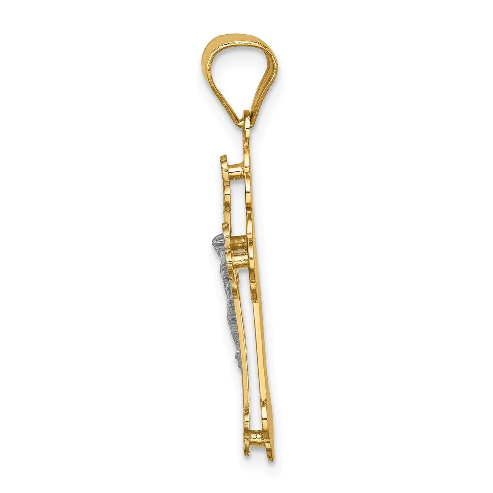 14K Bicolor Gold Kruzifix-Anhänger