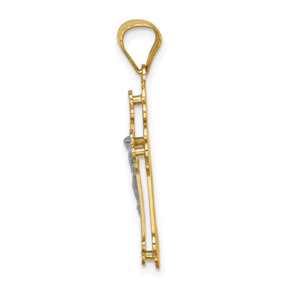 14K Bicolor Gold Kruzifix-Anhänger