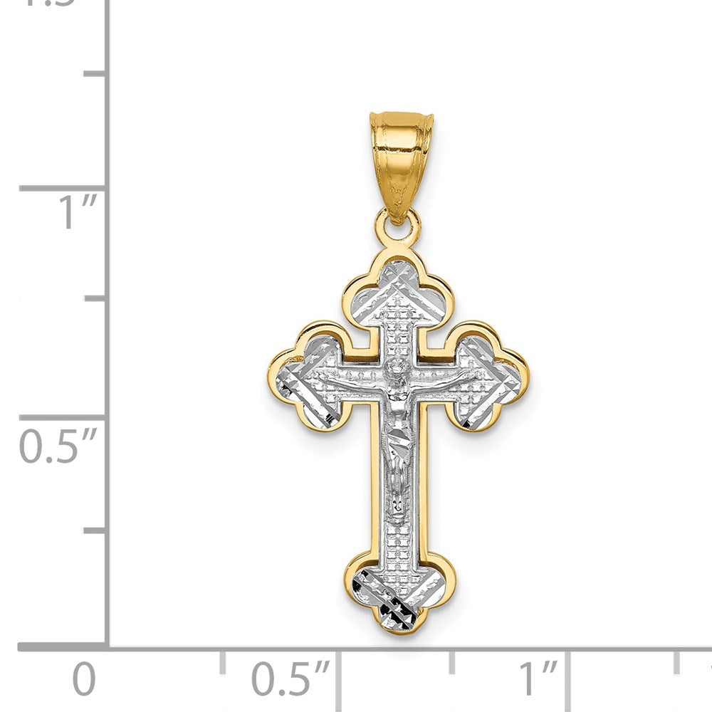 14K Bicolor Gold Kruzifix-Anhänger