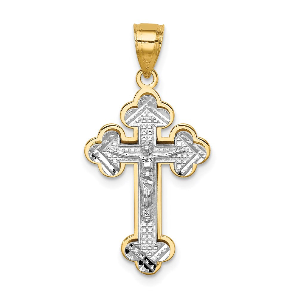 14K Bicolor Gold Kruzifix-Anhänger