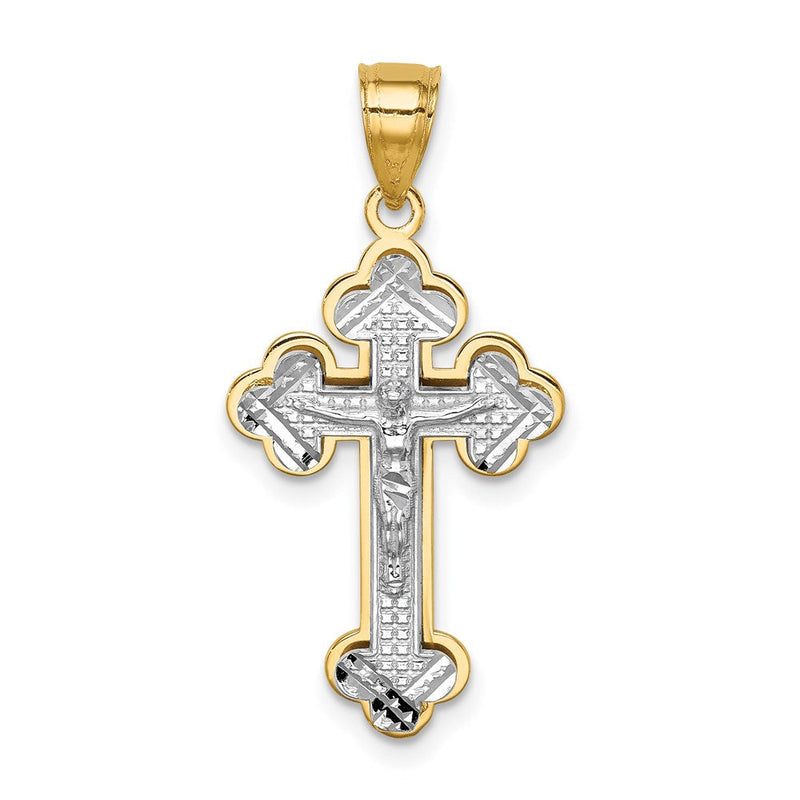 14K Bicolor Gold Kruzifix-Anhänger