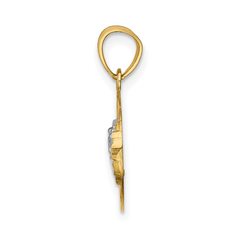 14K Gelb & Rhodium mit Rhodium The Abendmahl Anhänger