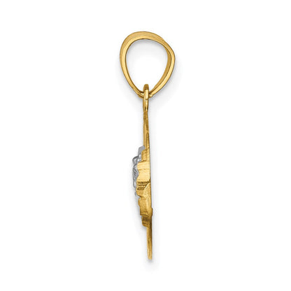 14K Gelb & Rhodium mit Rhodium The Abendmahl Anhänger