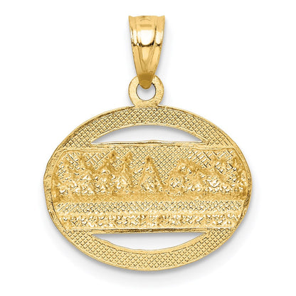 14K Gelb & Rhodium mit Rhodium The Abendmahl Anhänger