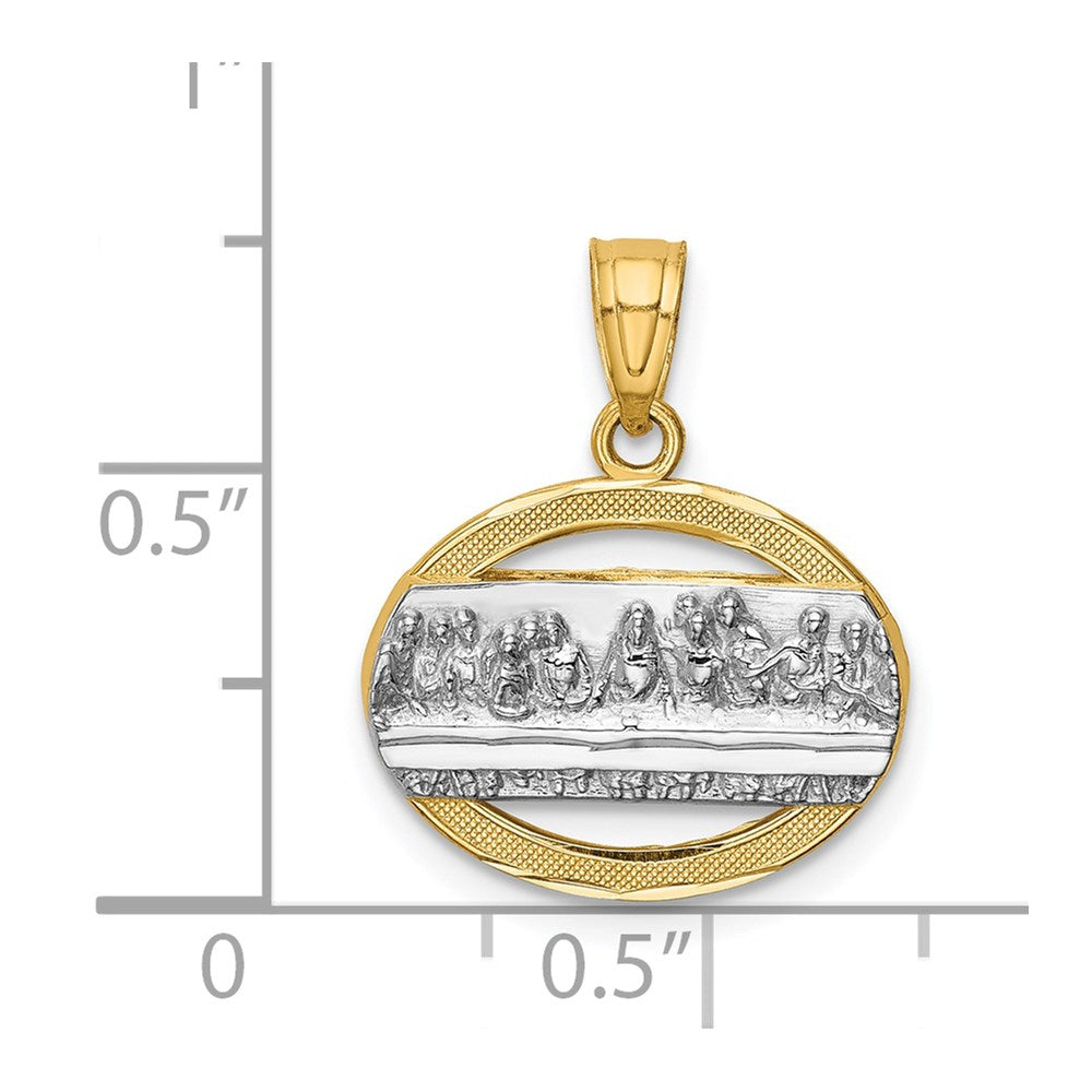 14K Gelb & Rhodium mit Rhodium The Abendmahl Anhänger