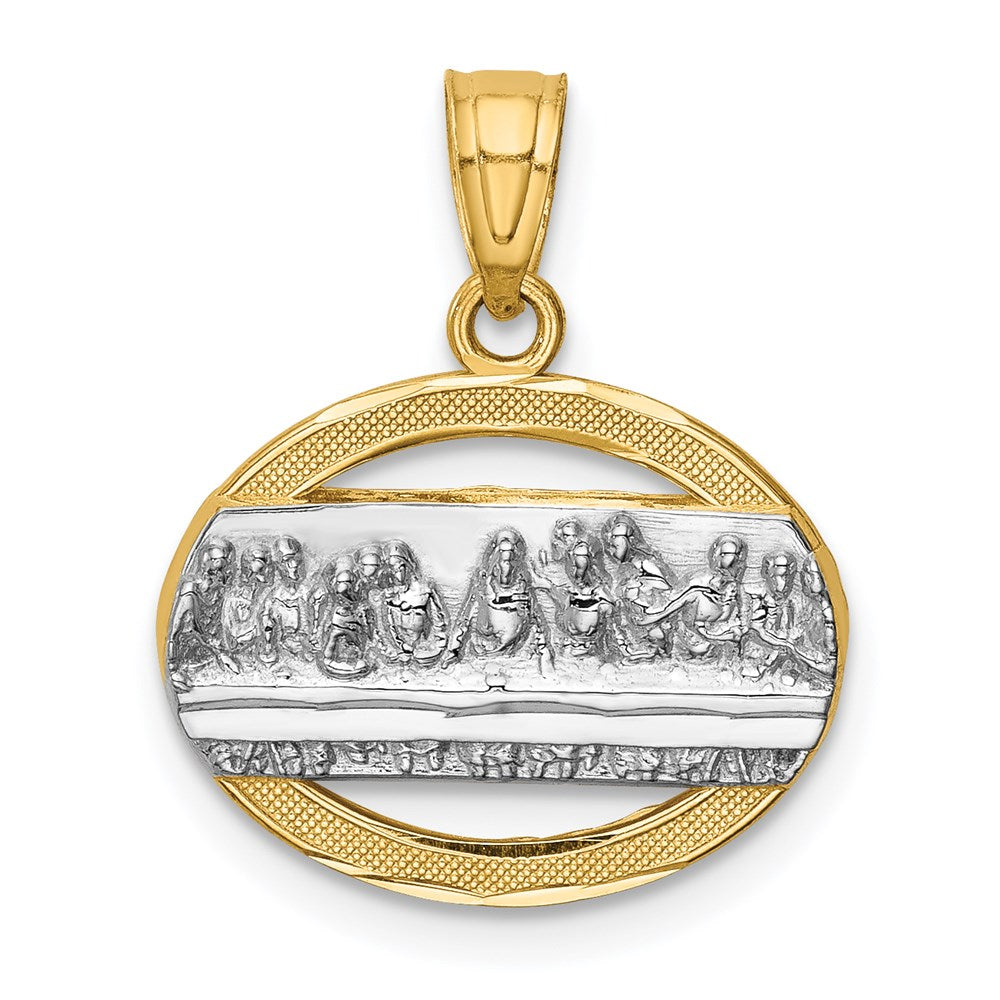 14K Gelb & Rhodium mit Rhodium The Abendmahl Anhänger