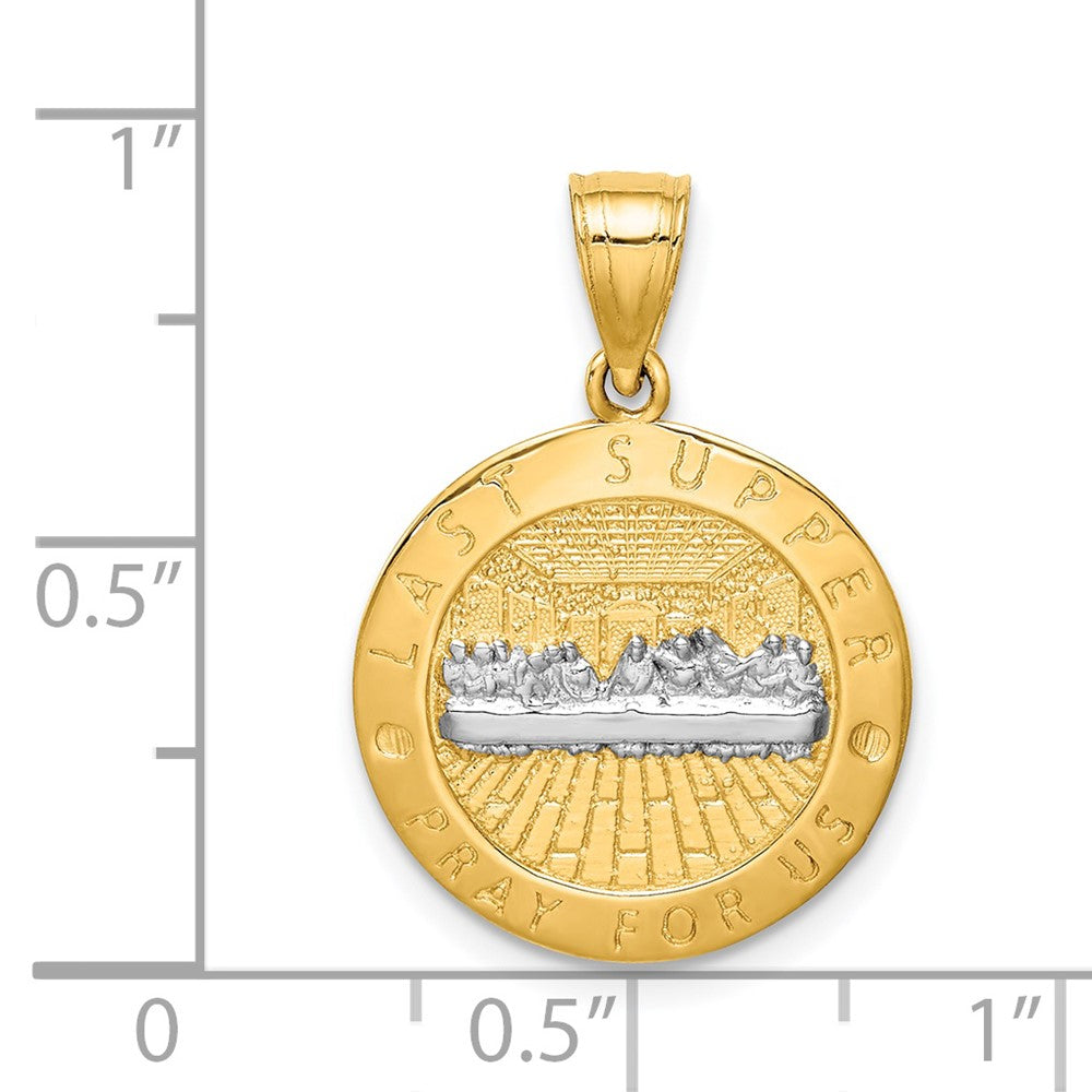 14K Gelb- und Rhodiumgold mit Rhodium Last-Super-Anhänger