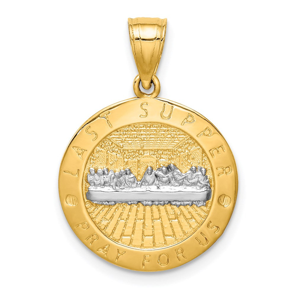 14K Gelb- und Rhodiumgold mit Rhodium Last-Super-Anhänger