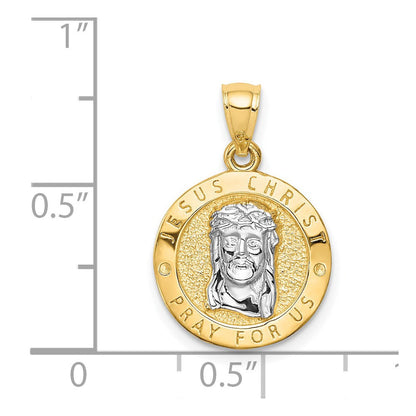 14K Gelbgold mit Rhodium, wendbarer Anhänger "Letztes Abendmahl & Jesus