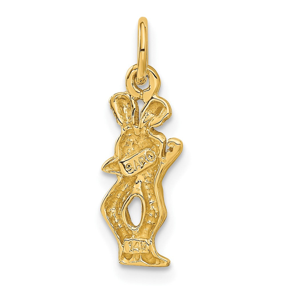 14K Gelbgold Satiniert Diamantiert Gemini Tierkreis Charm