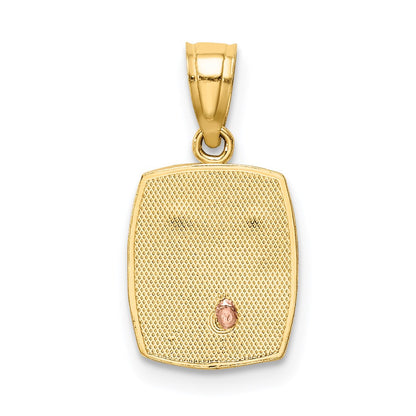 14K Bicolor mit Weiß Rhodium Taufe Anhänger
