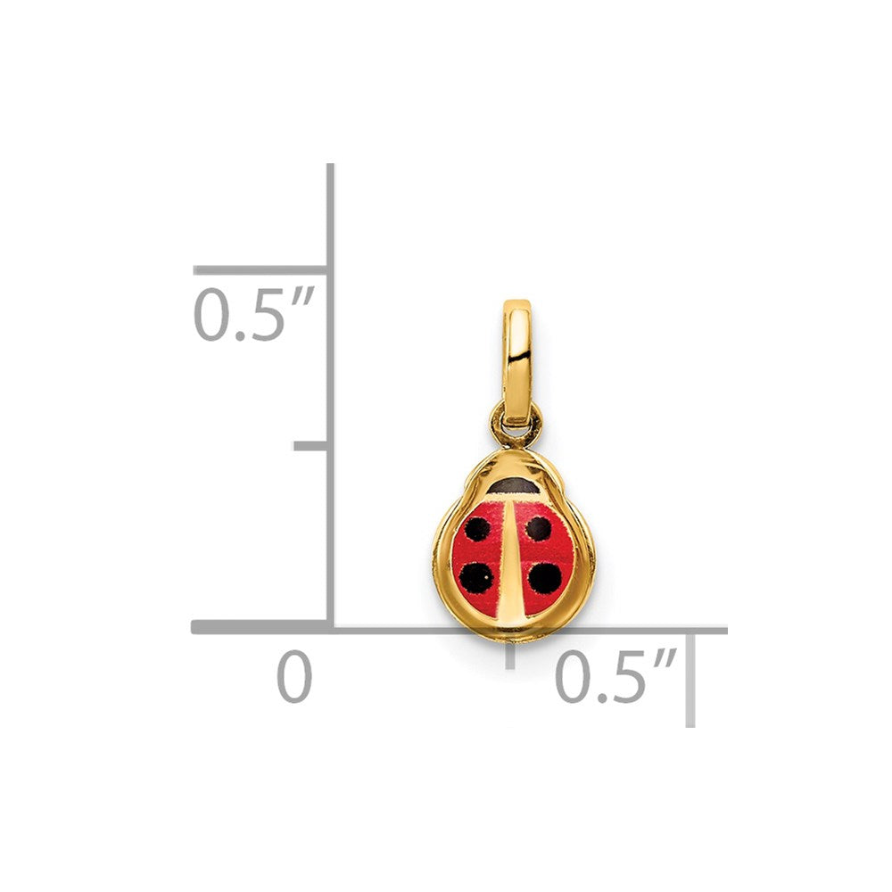 14K Gelbgold Emaille Marienkäfer Charm