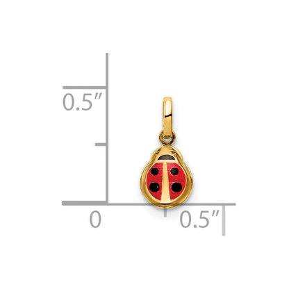 14K Gelbgold Emaille Marienkäfer Charm
