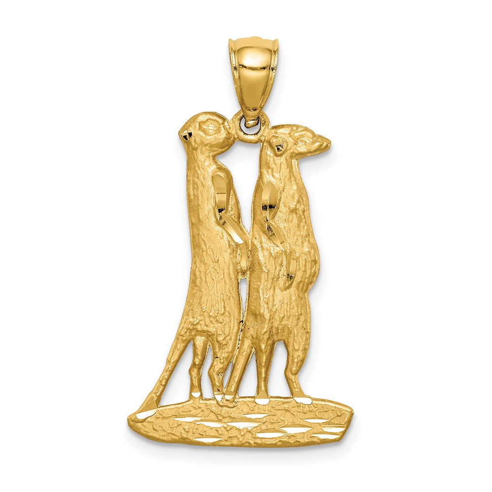 14-Karat Gelbgold Anhänger „Erdmännchen", diamantiert