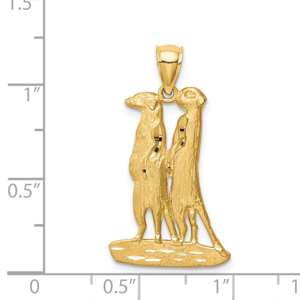14-Karat Gelbgold Anhänger „Erdmännchen", diamantiert