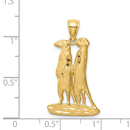 14-Karat Gelbgold Anhänger „Erdmännchen", diamantiert