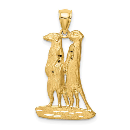 14-Karat Gelbgold Anhänger „Erdmännchen", diamantiert