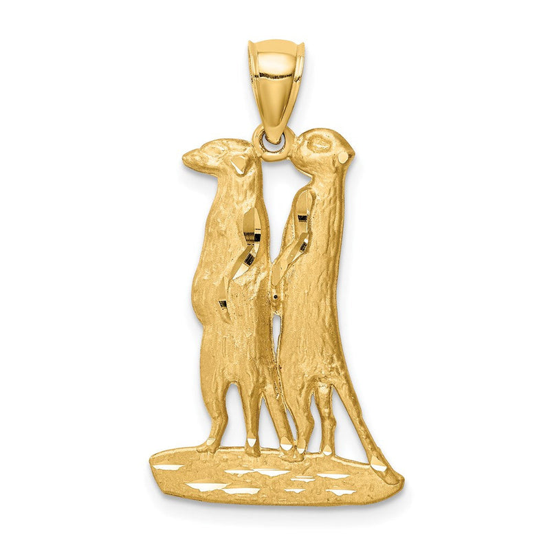 14-Karat Gelbgold Anhänger „Erdmännchen", diamantiert
