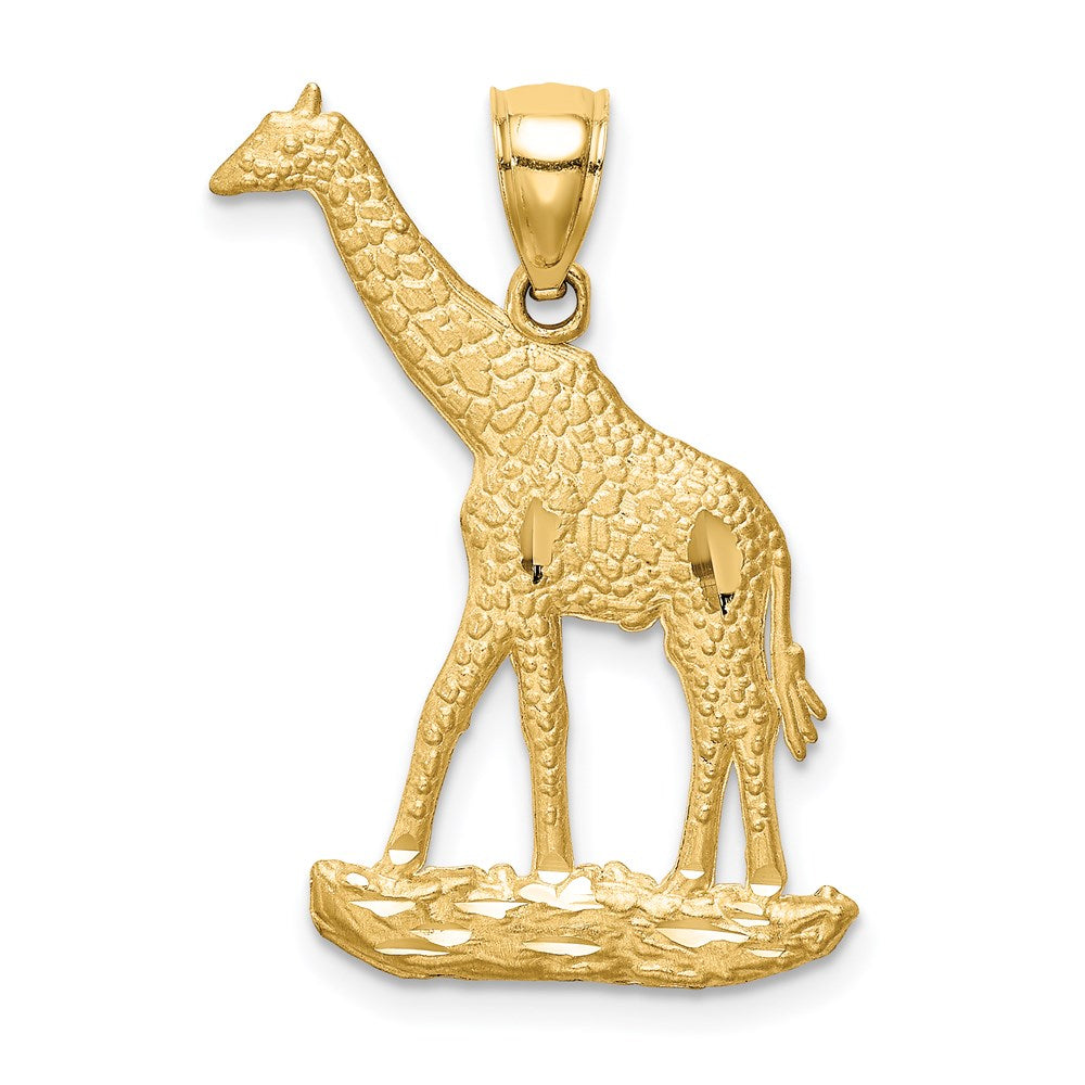 14 Karat Gelbgold Anhänger „Giraffe“, diamantiert