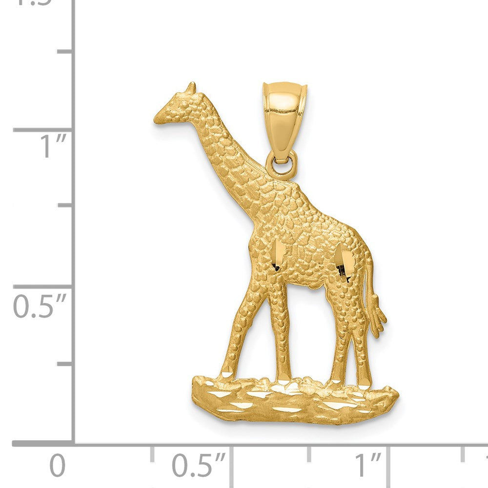 14 Karat Gelbgold Anhänger „Giraffe“, diamantiert