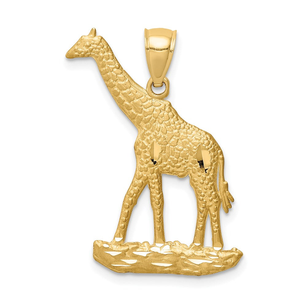 14 Karat Gelbgold Anhänger „Giraffe“, diamantiert