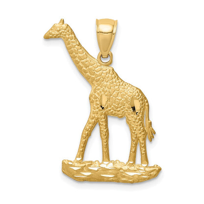 14 Karat Gelbgold Anhänger „Giraffe“, diamantiert