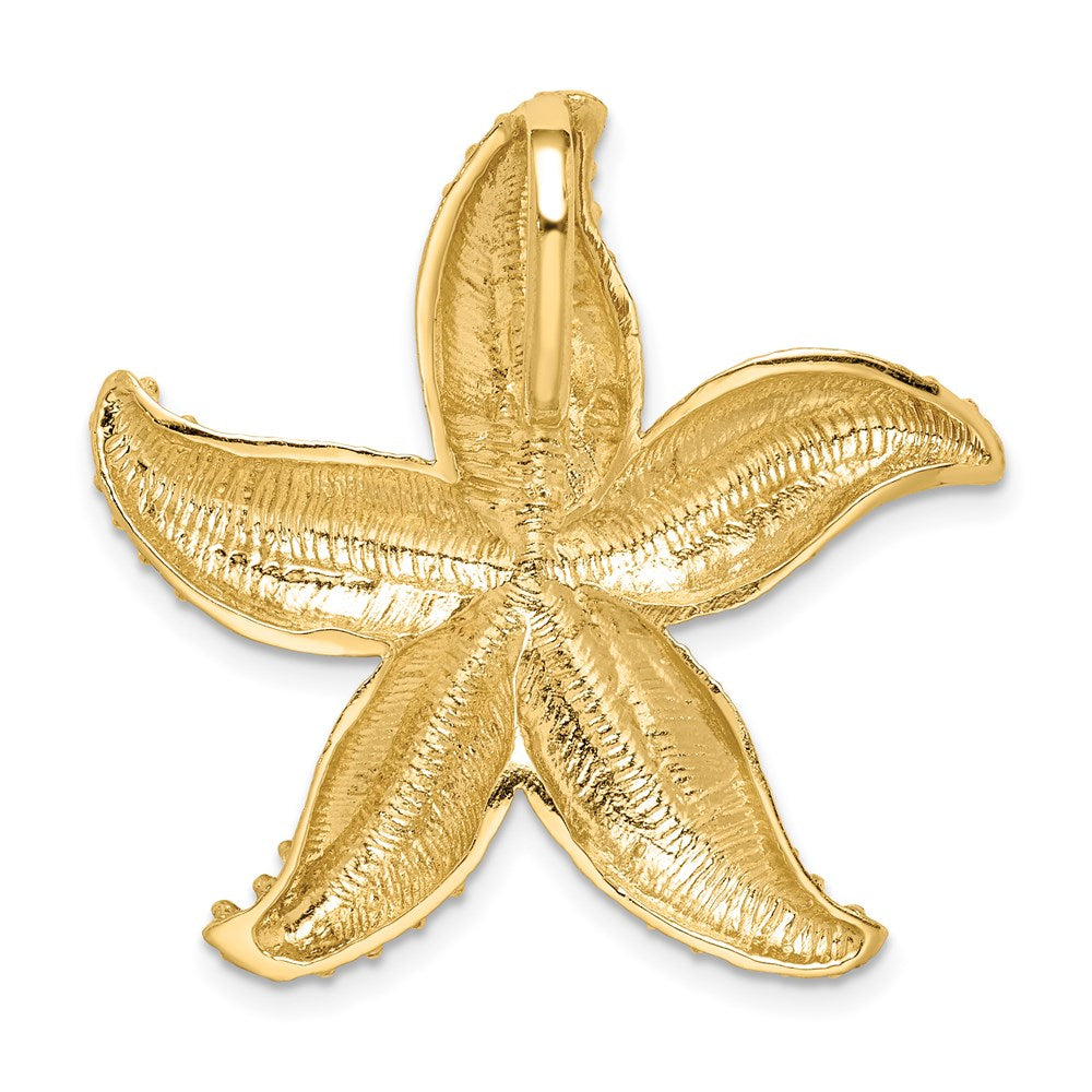 14K Gelbgold Diamantiert Seestern Anhänger