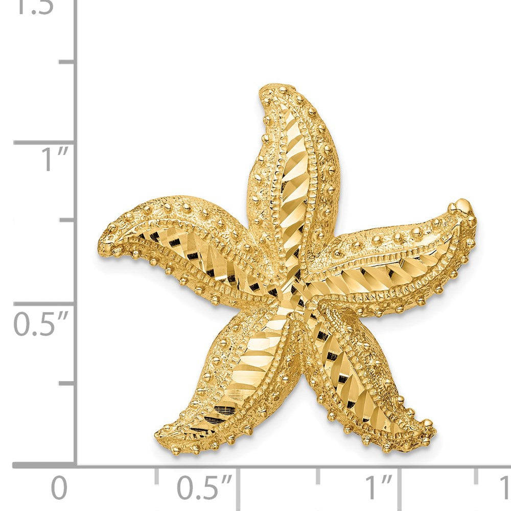 14K Gelbgold Diamantiert Seestern Anhänger