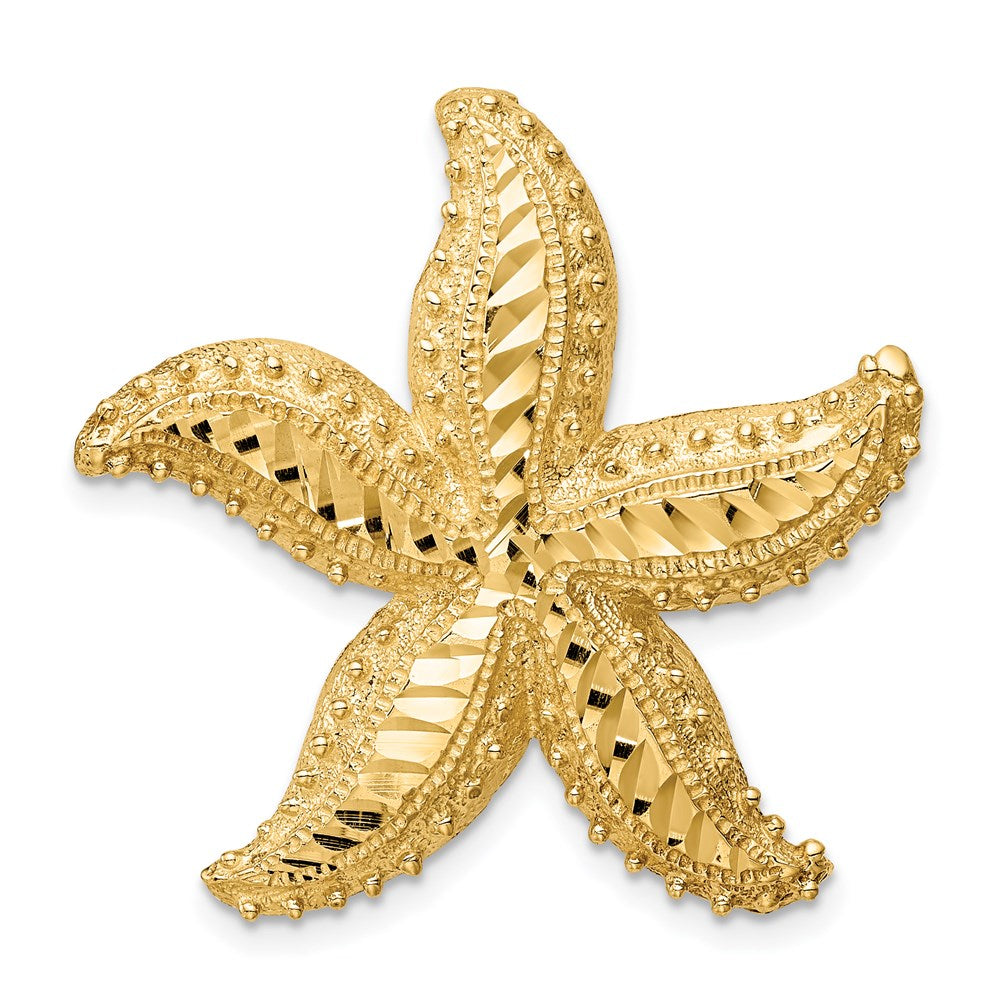 14K Gelbgold Diamantiert Seestern Anhänger