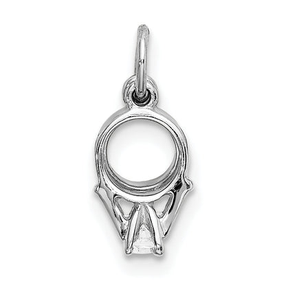 14K Weißgold Zirkonia Mini 3d Hochzeit Ring Charm
