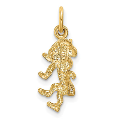 14K Gelbgold Satiniert Diamantiert Leo Tierkreis Charm