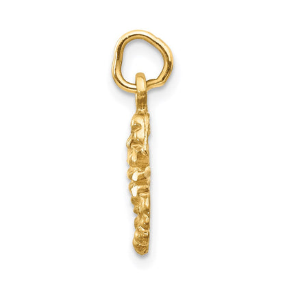 14K Gelbgold Satiniert Diamantiert Scorpio Tierkreis Charm