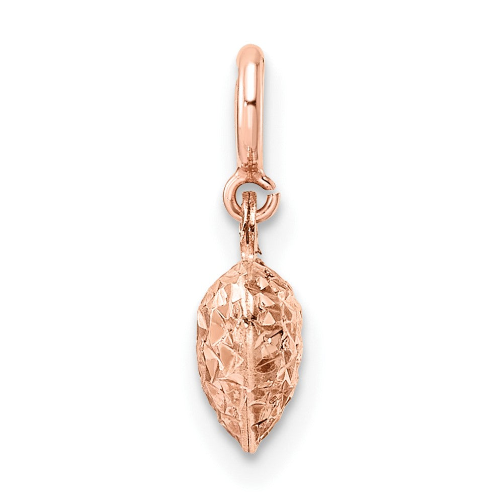 14K Roségold Diamantiert Herz mit Federring Charm Anhänger