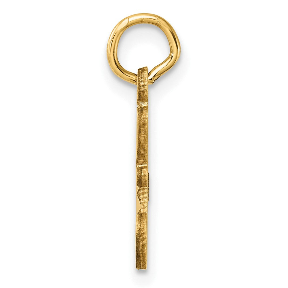 14K Gelbgold Diamantiert Buchstabe C Initiale Charm