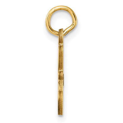 14K Gelbgold Diamantiert Buchstabe C Initiale Charm