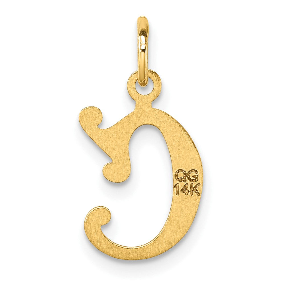14K Gelbgold Diamantiert Buchstabe C Initiale Charm