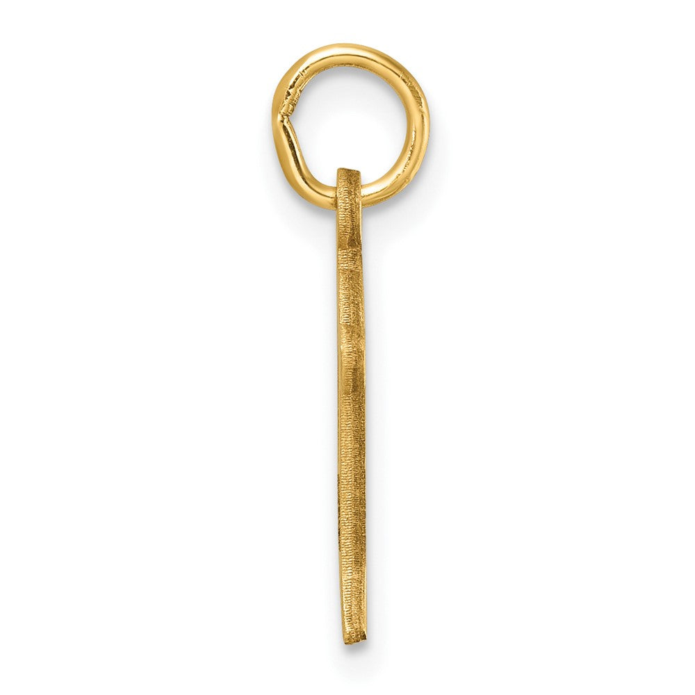 14K Gelbgold Diamantiert Buchstabe D Initiale Charm
