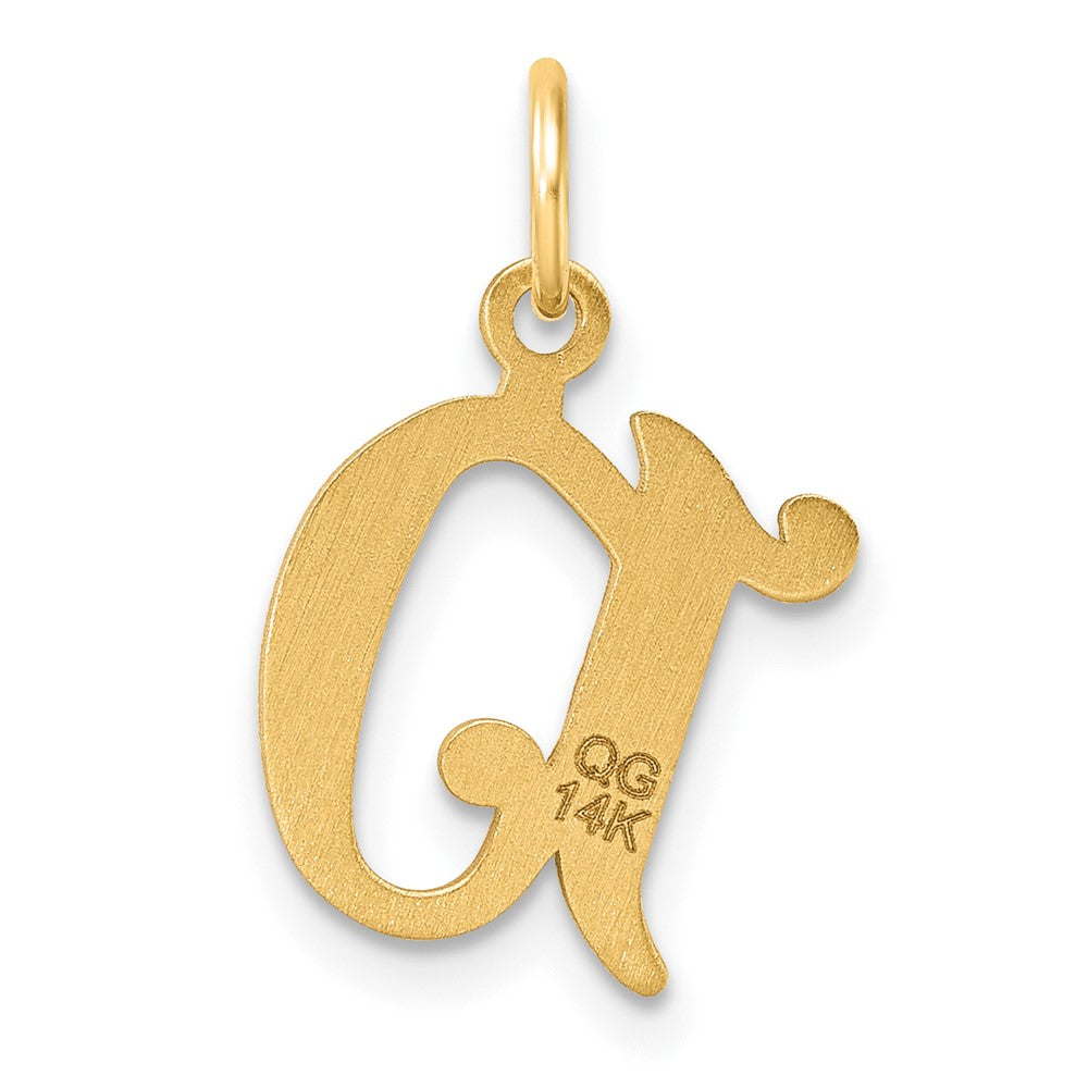 14K Gelbgold Diamantiert Buchstabe D Initiale Charm