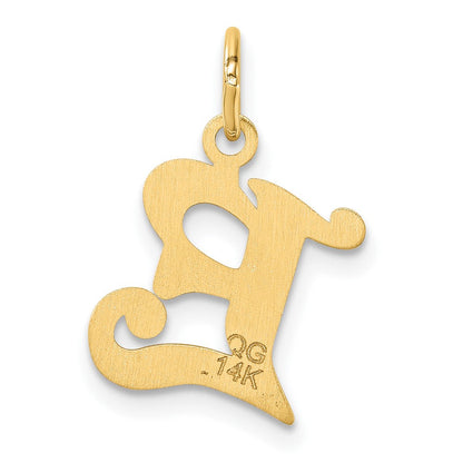 14K Gelbgold Diamantiert Buchstabe E Initiale Charm