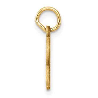 14K Gelbgold Diamantiert Buchstabe F Initiale Charm