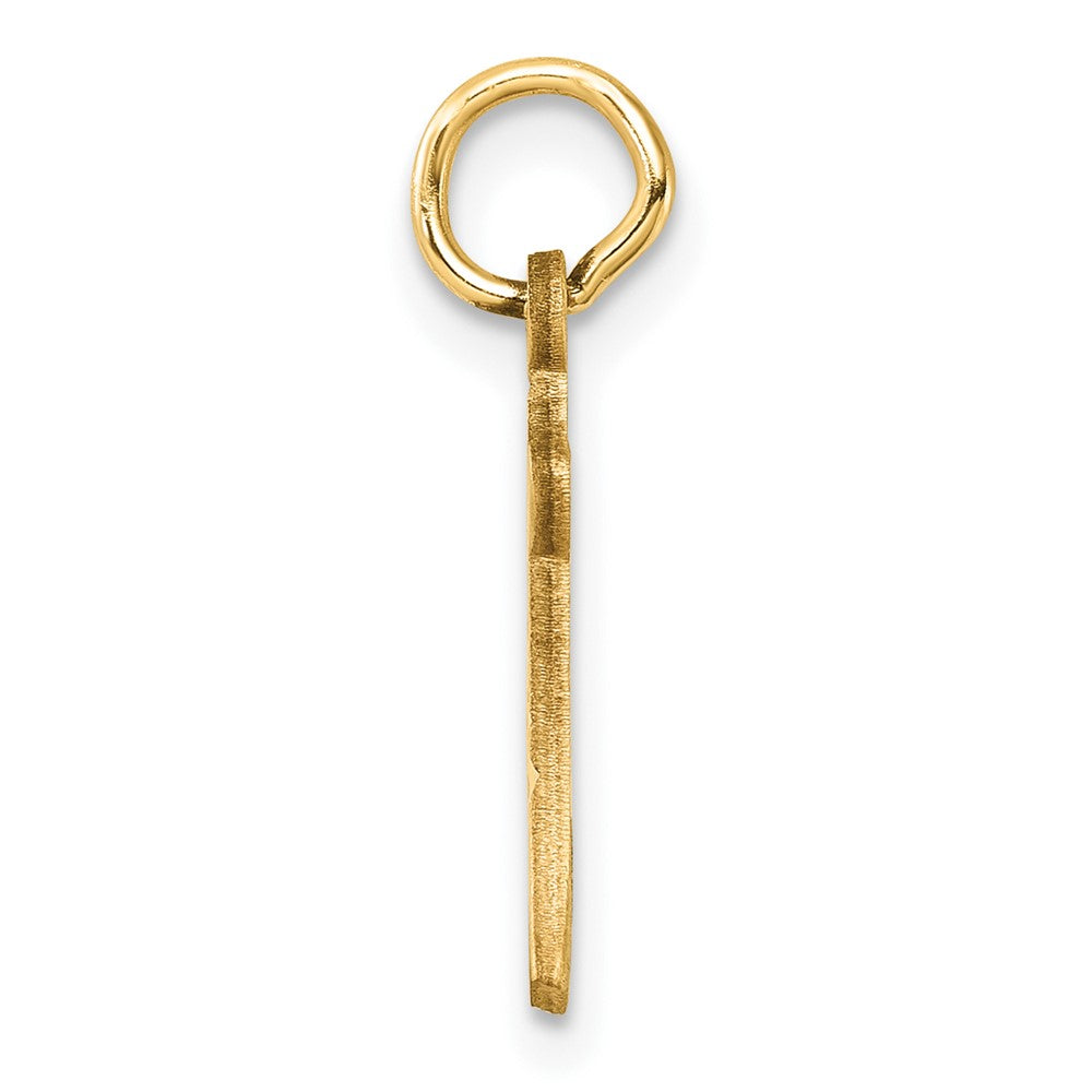14K Gelbgold Diamantiert Buchstabe H Initiale Charm