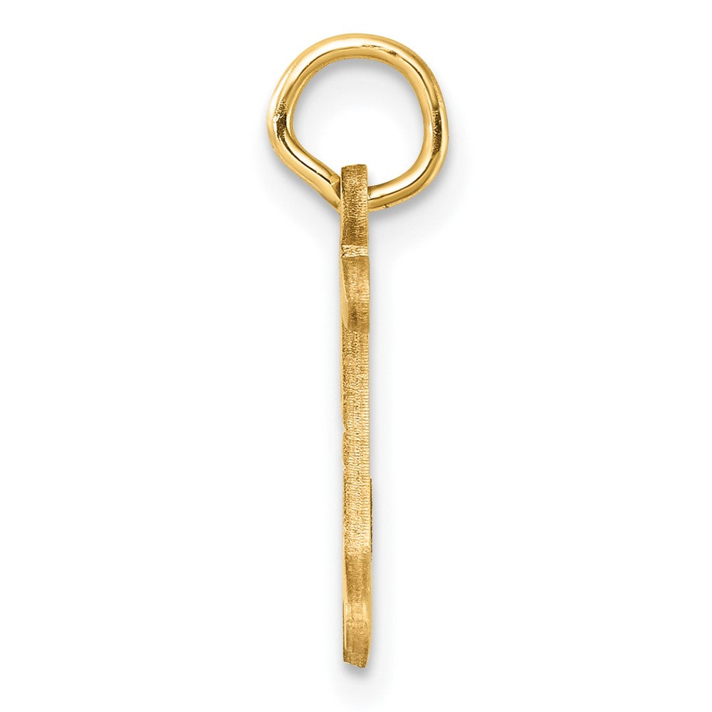 14K Gelbgold Diamantiert Buchstabe I Initiale Charm