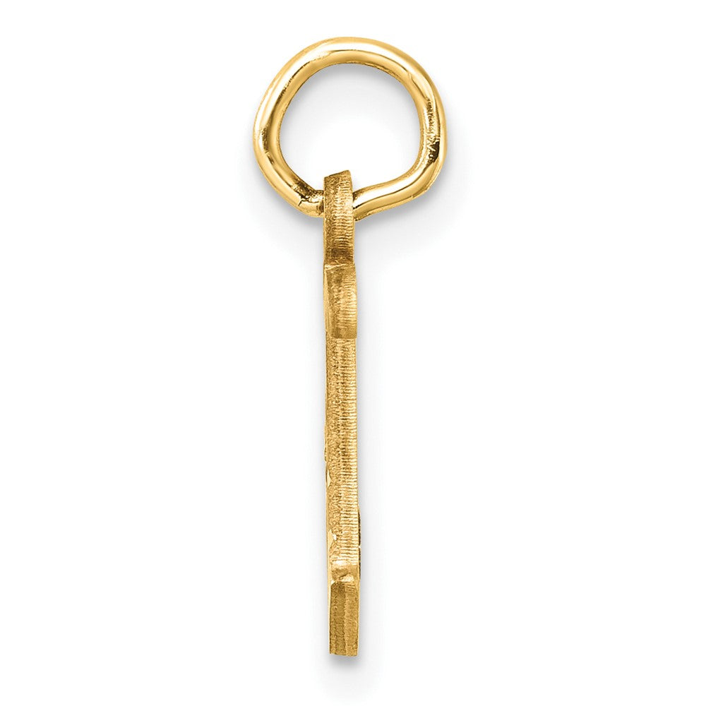 14K Gelbgold Diamantiert Buchstabe J Initiale Charm